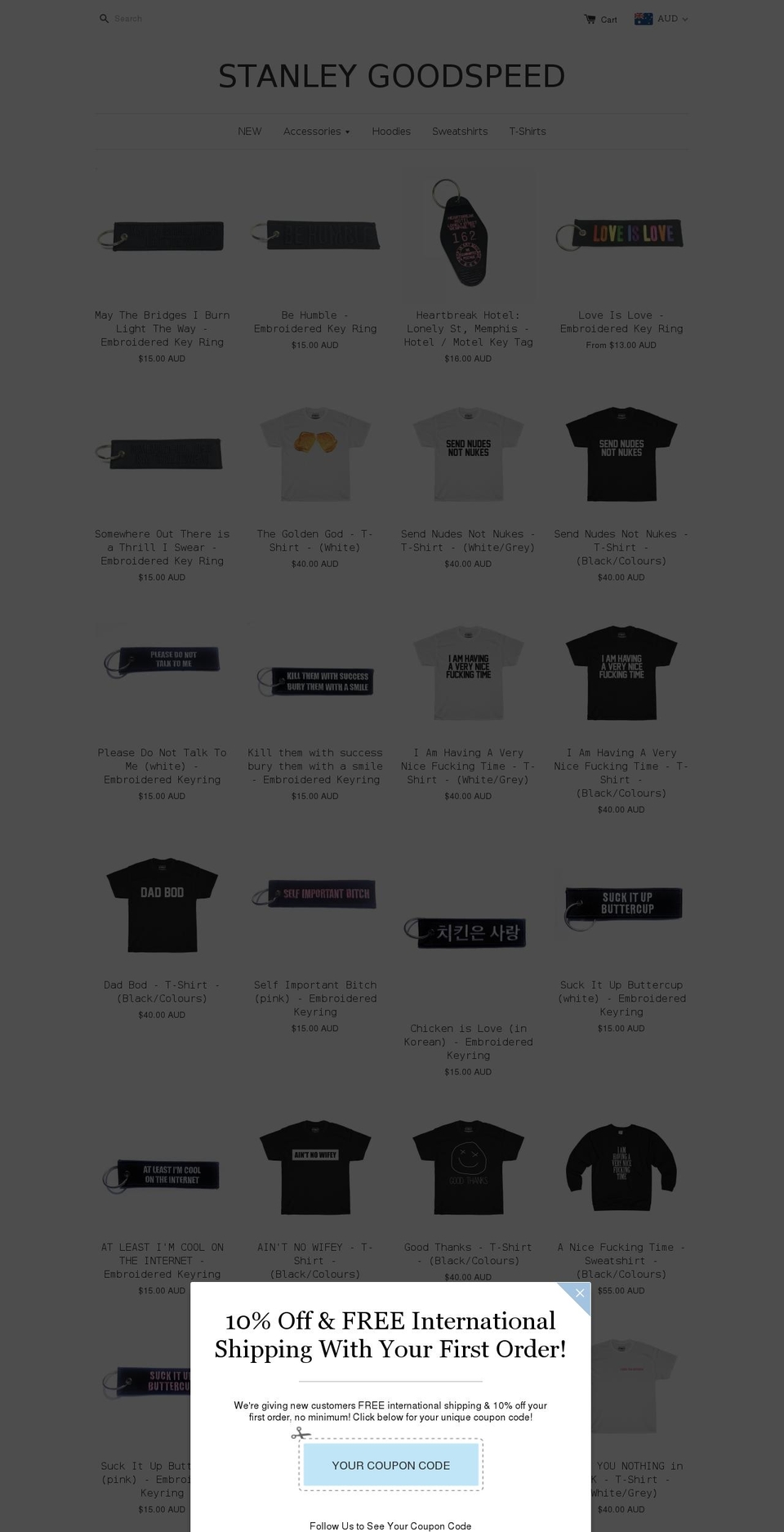 stanleygoodspeed.com shopify website screenshot