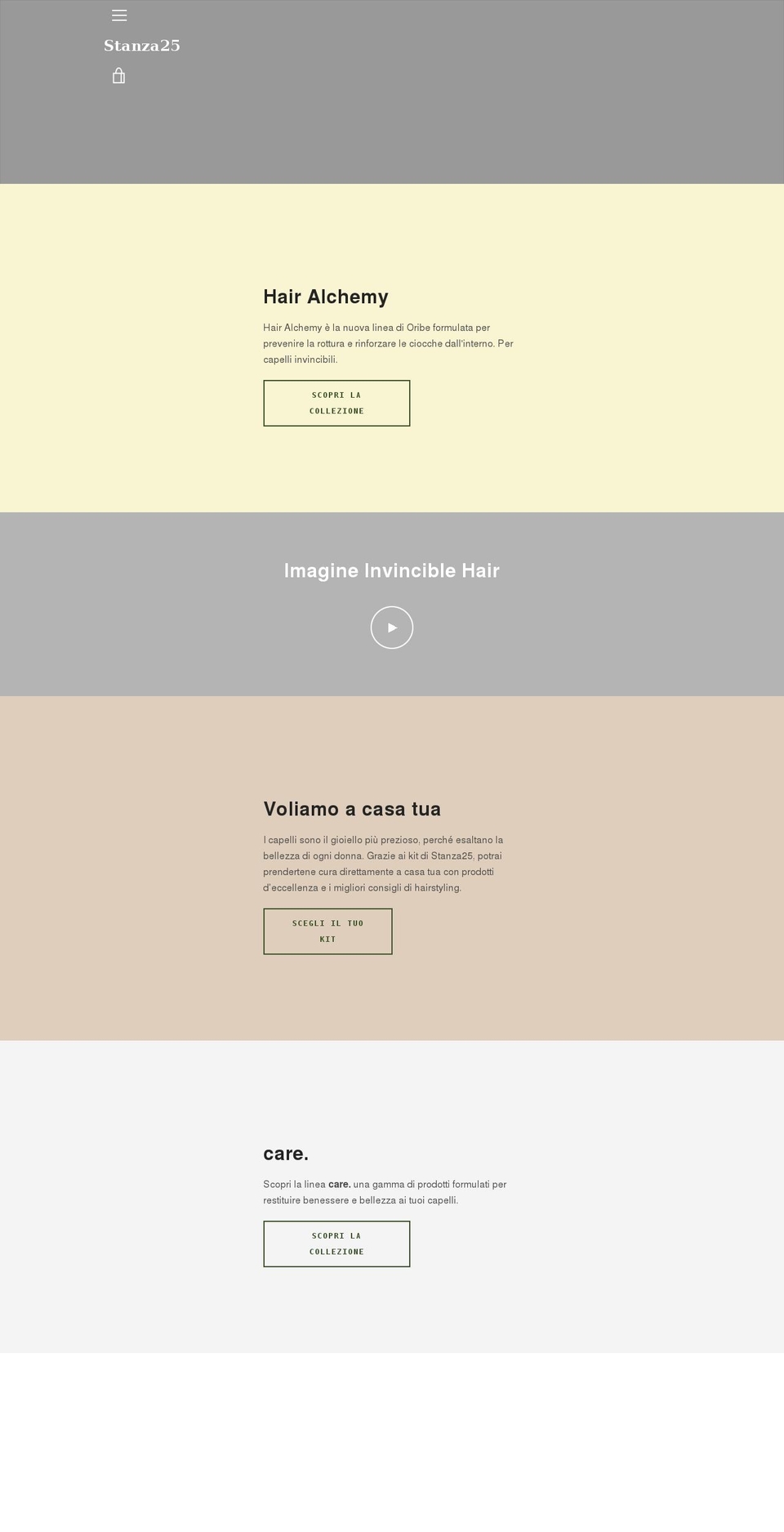 stanza25.it shopify website screenshot