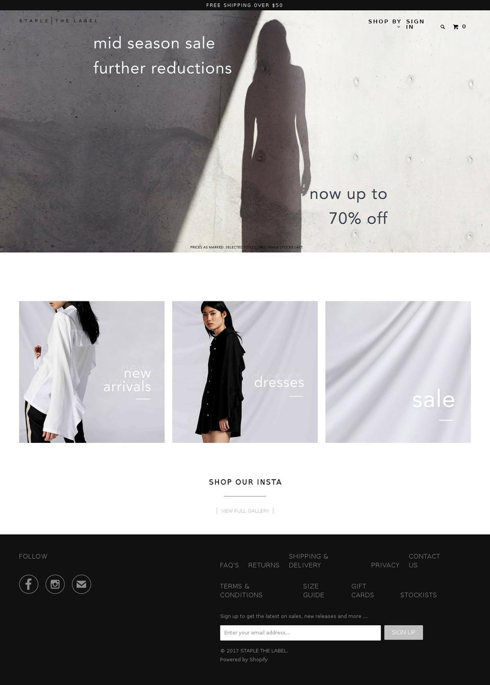 staplethelabel.com.au shopify website screenshot