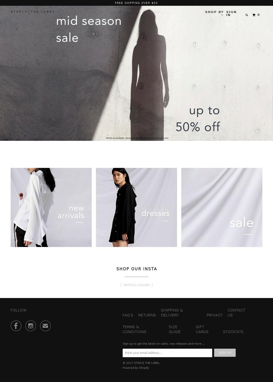 staplethelabel.com shopify website screenshot