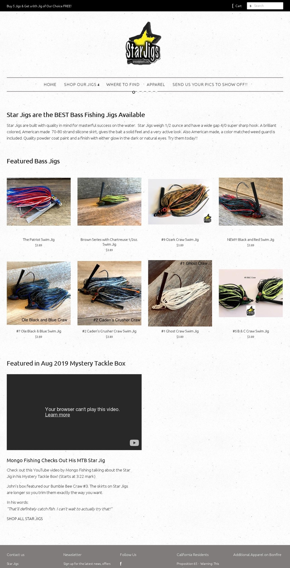 star-jigs.com shopify website screenshot