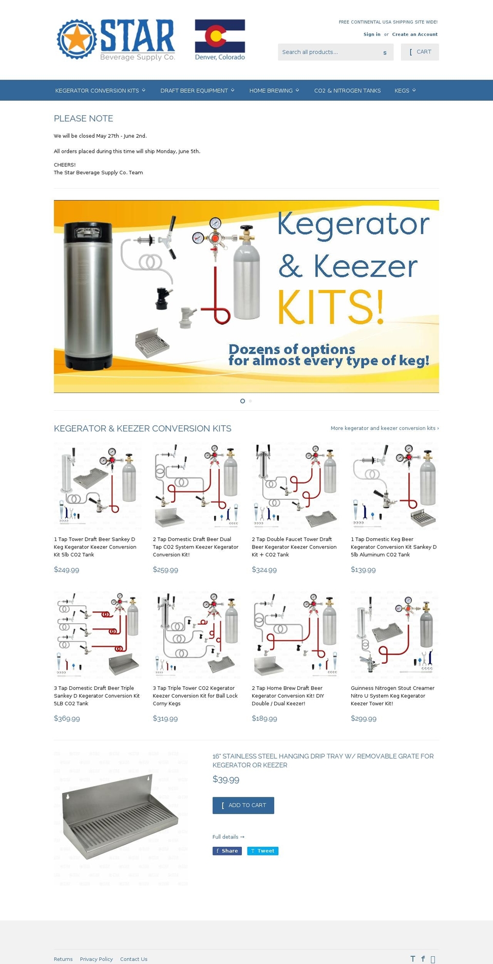 starbeveragesupply.com shopify website screenshot