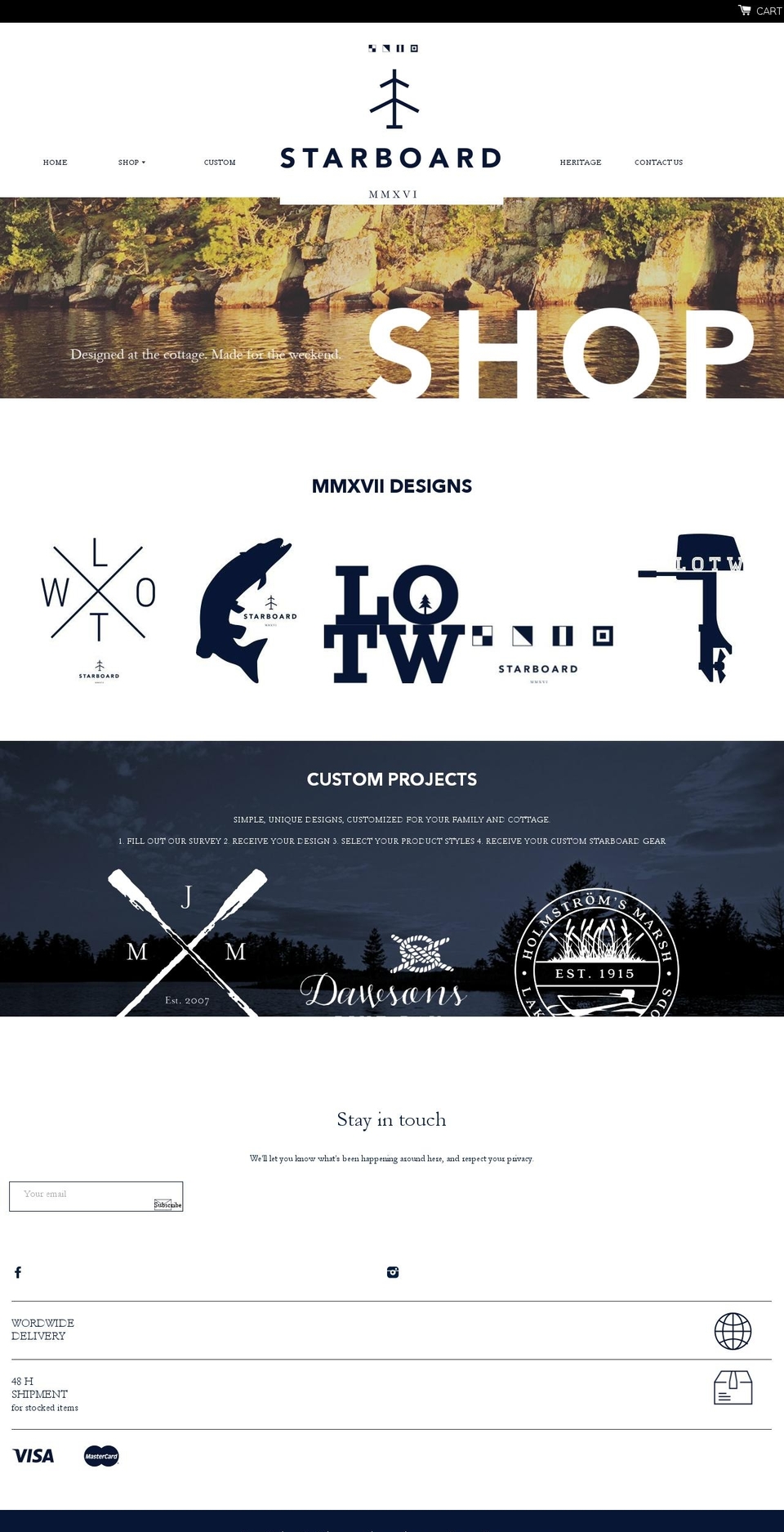 starboardbyhinge.com shopify website screenshot