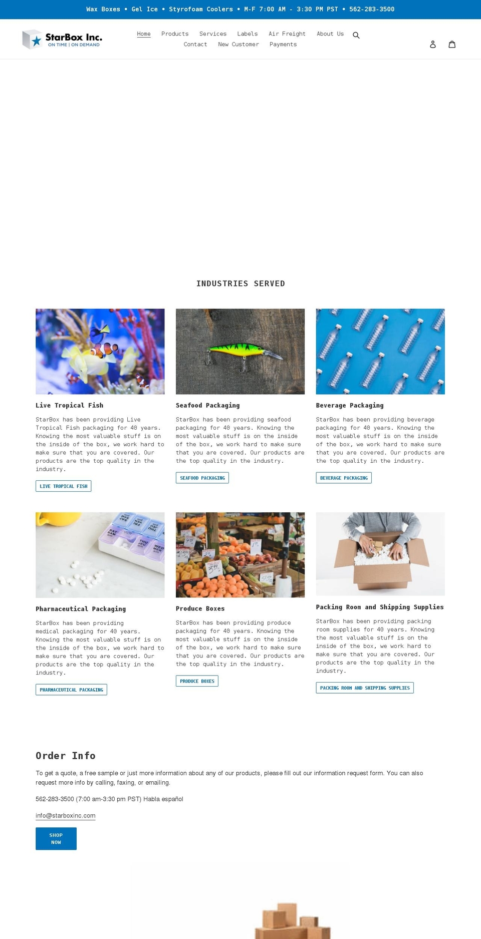 starboxinc.com shopify website screenshot