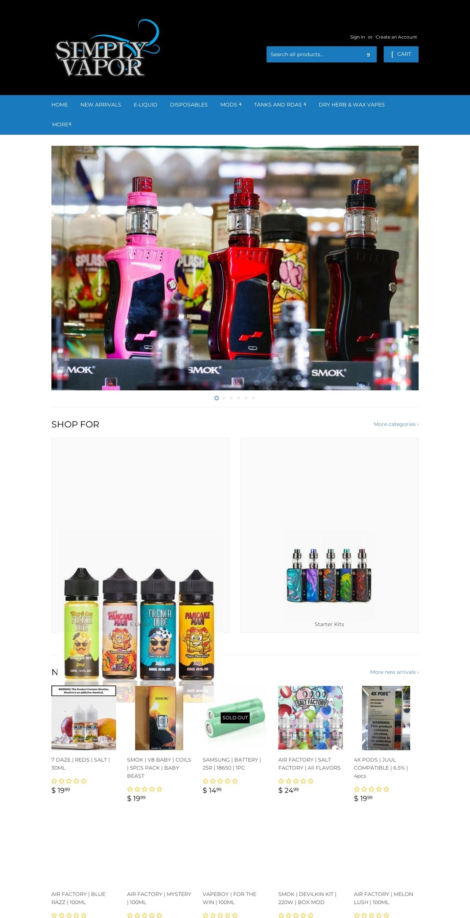 starbuckseliquid.com shopify website screenshot