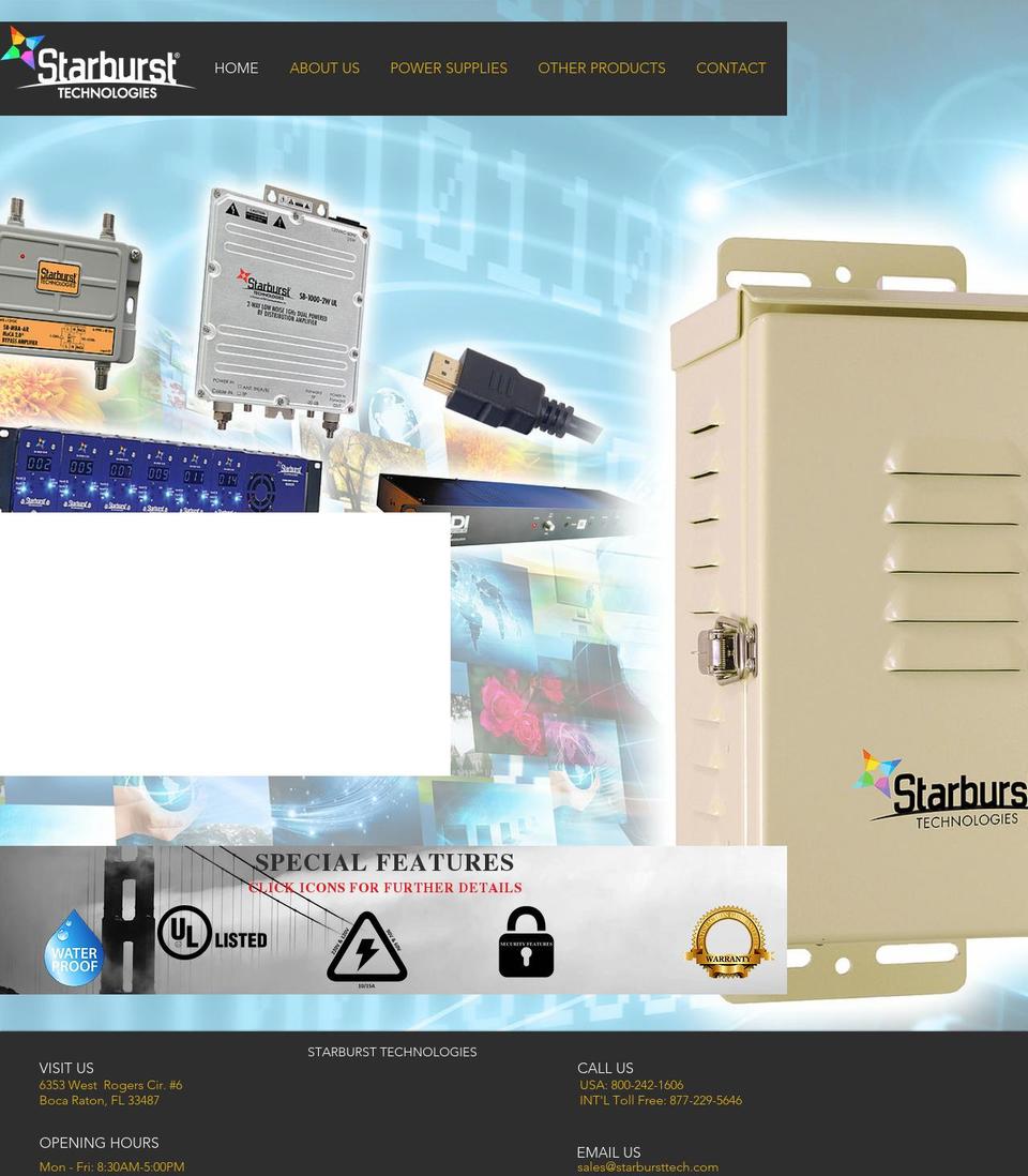starbursttechnologies.com — Shopify storefront screenshot