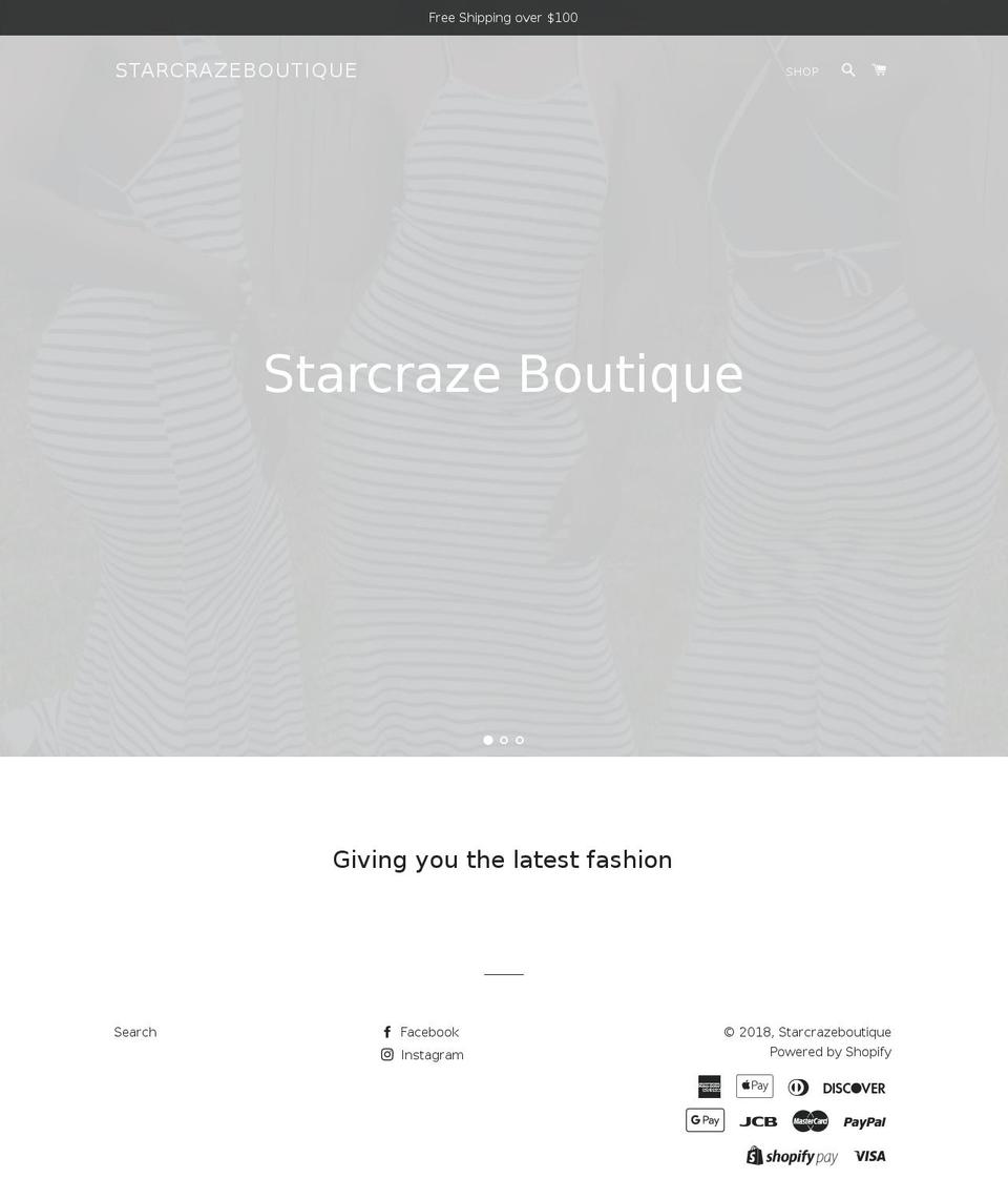 starcrazeboutique.com — Shopify storefront screenshot