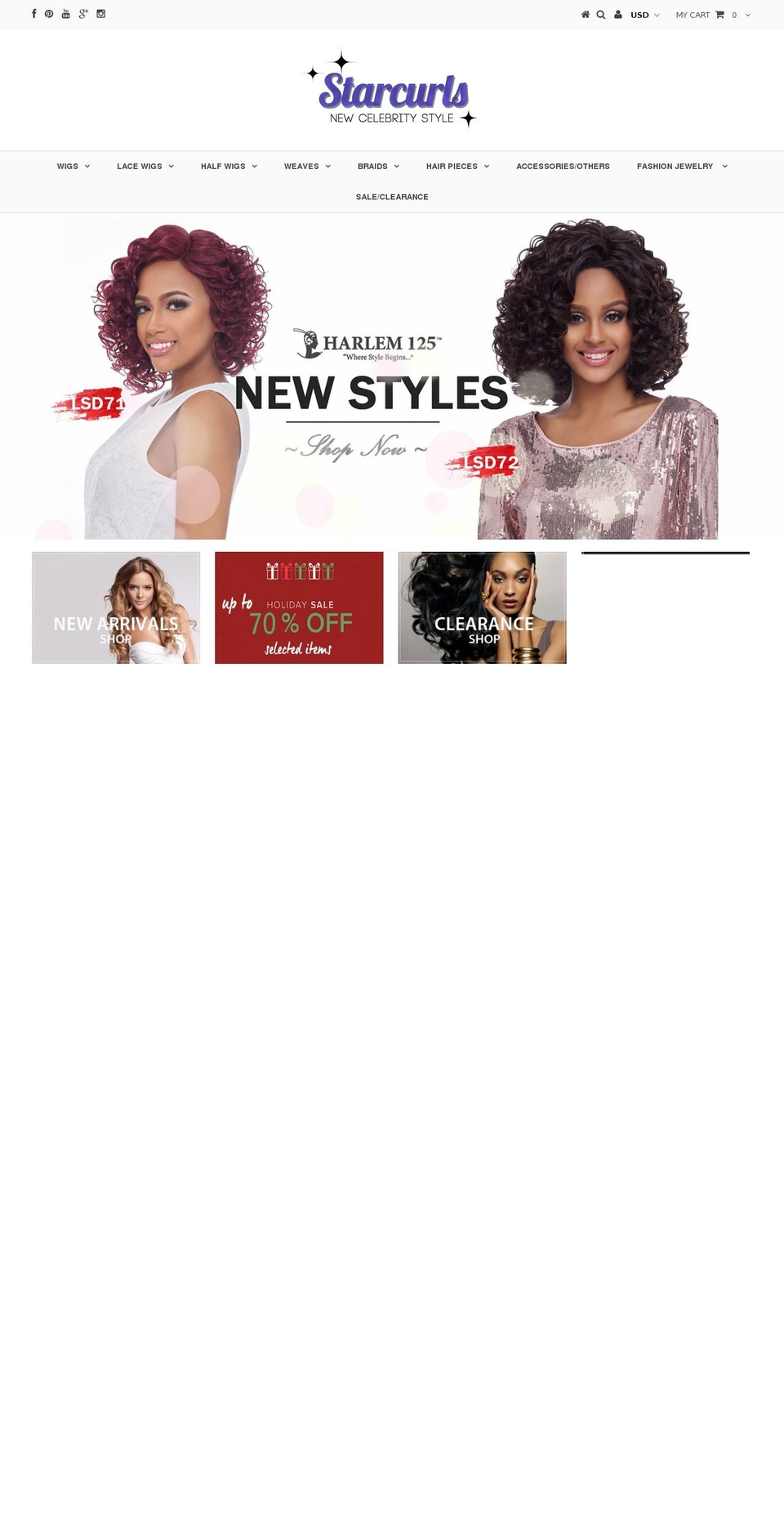 starcurl.com shopify website screenshot