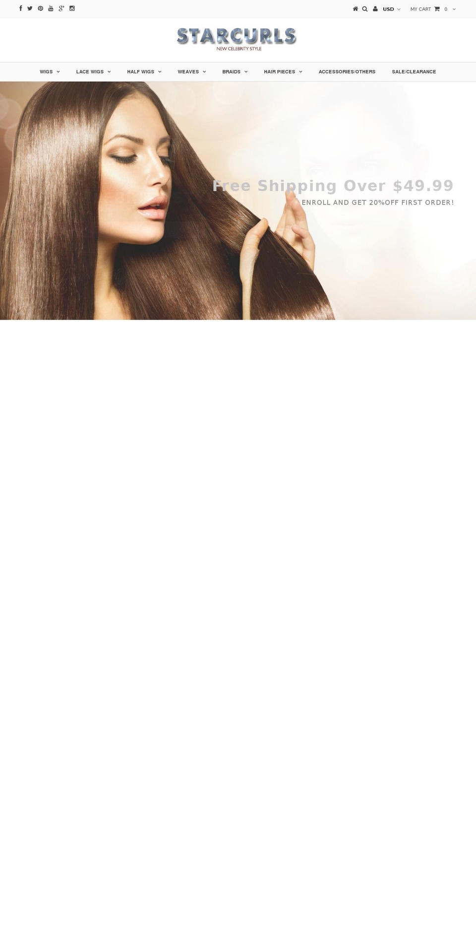 starcurls.com shopify website screenshot