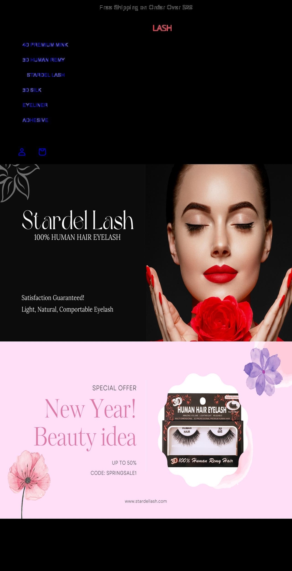 stardellash.com shopify website screenshot