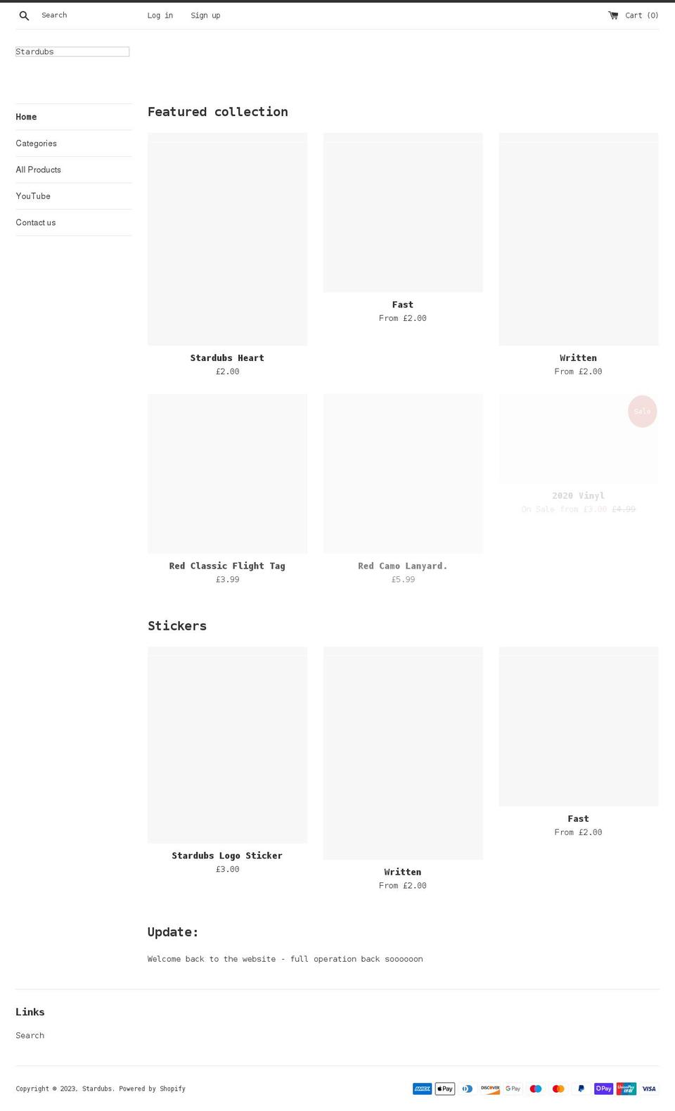 stardubs.co.uk shopify website screenshot