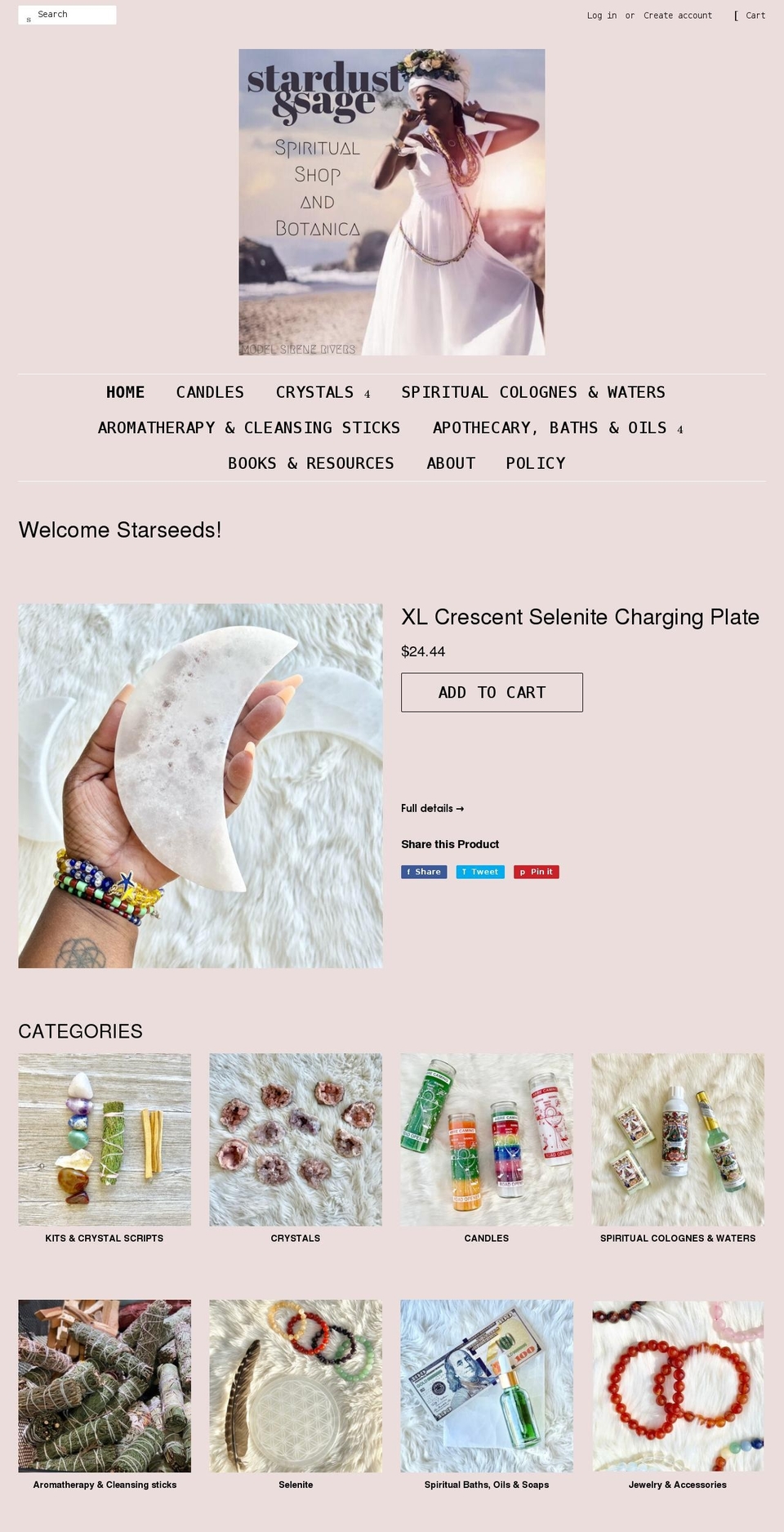 stardustandsage.com shopify website screenshot