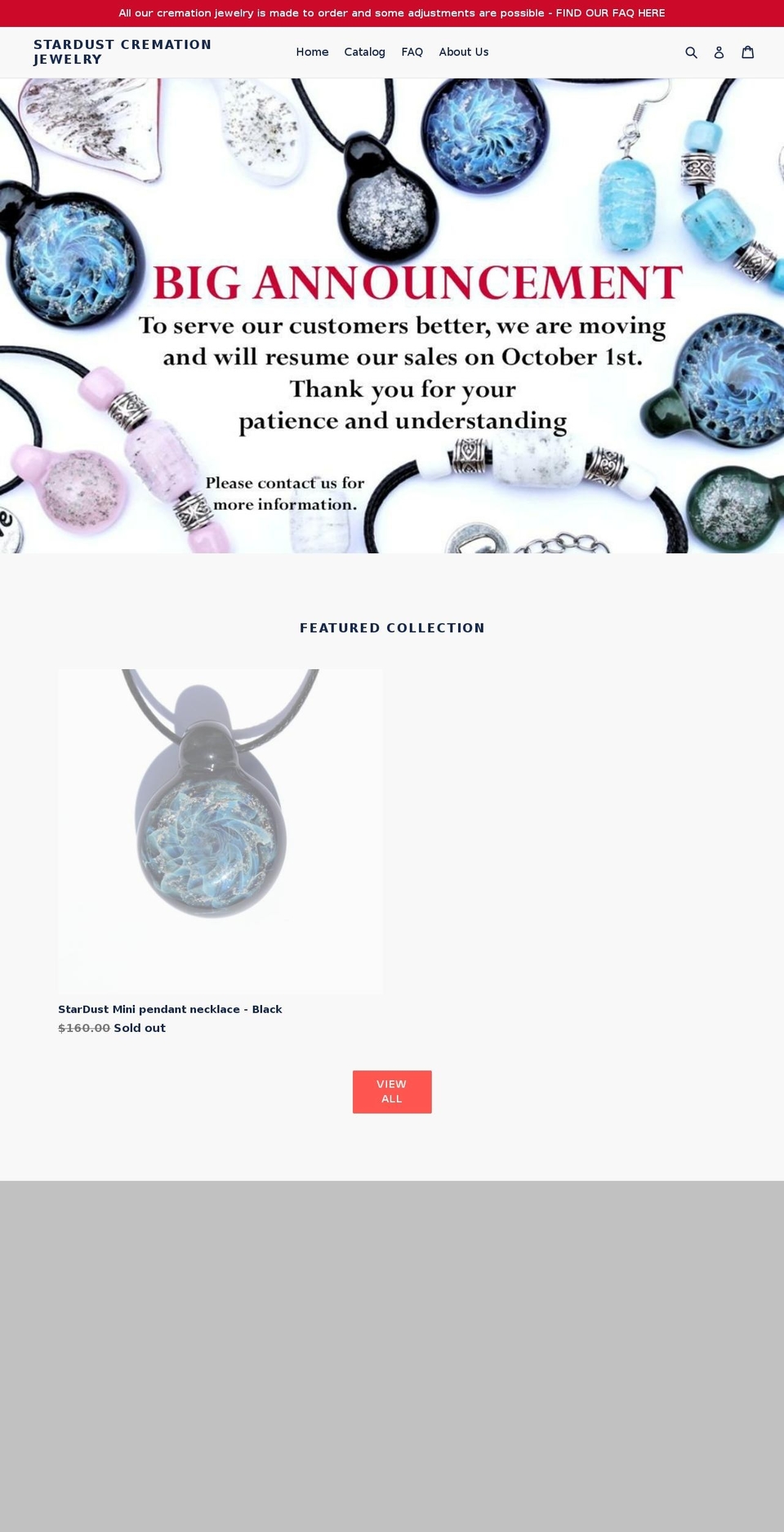 stardustcremationjewelry.com — Shopify storefront screenshot