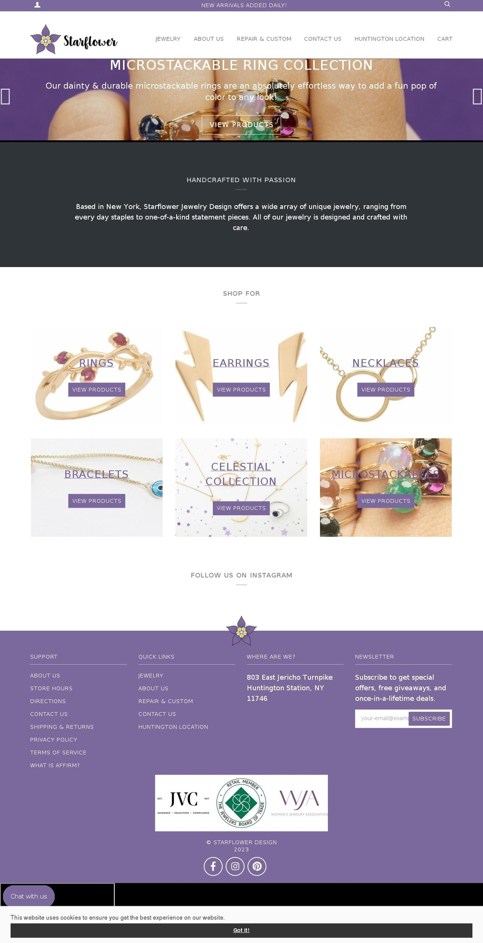 Tripster Developers Shopify theme site example starflowerjewelry.com