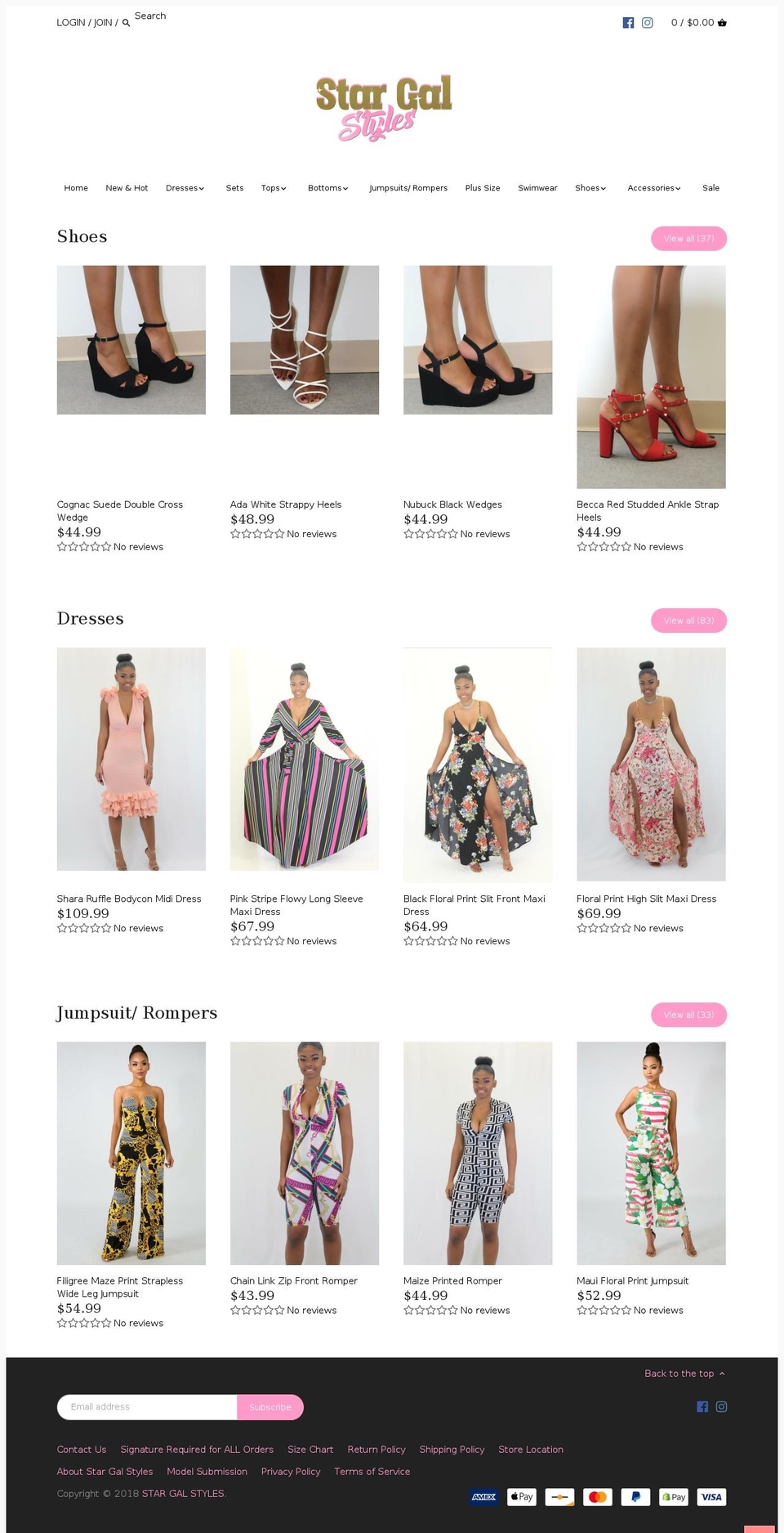stargalstyles.com shopify website screenshot