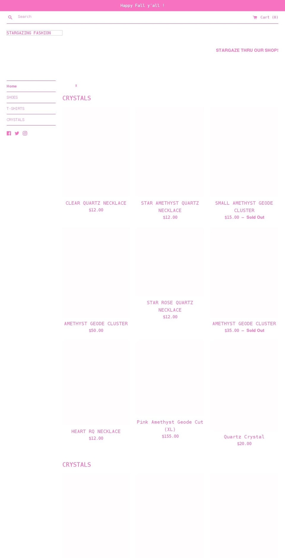 stargazingfashion.com shopify website screenshot