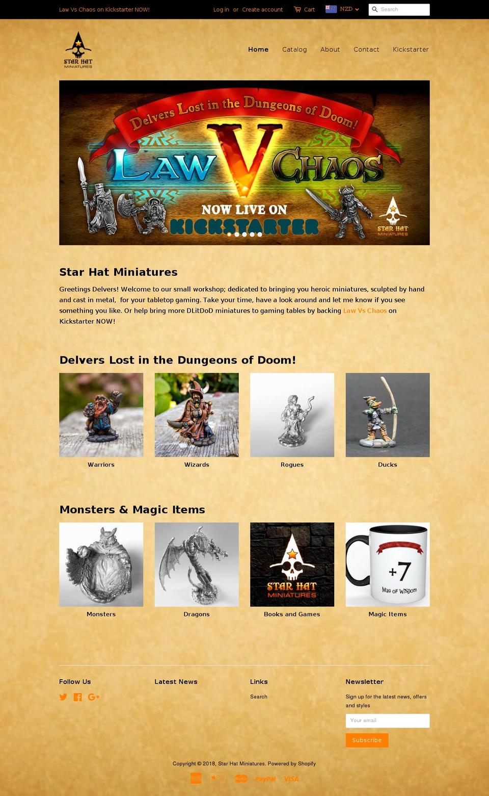 starhatminiatures.com shopify website screenshot