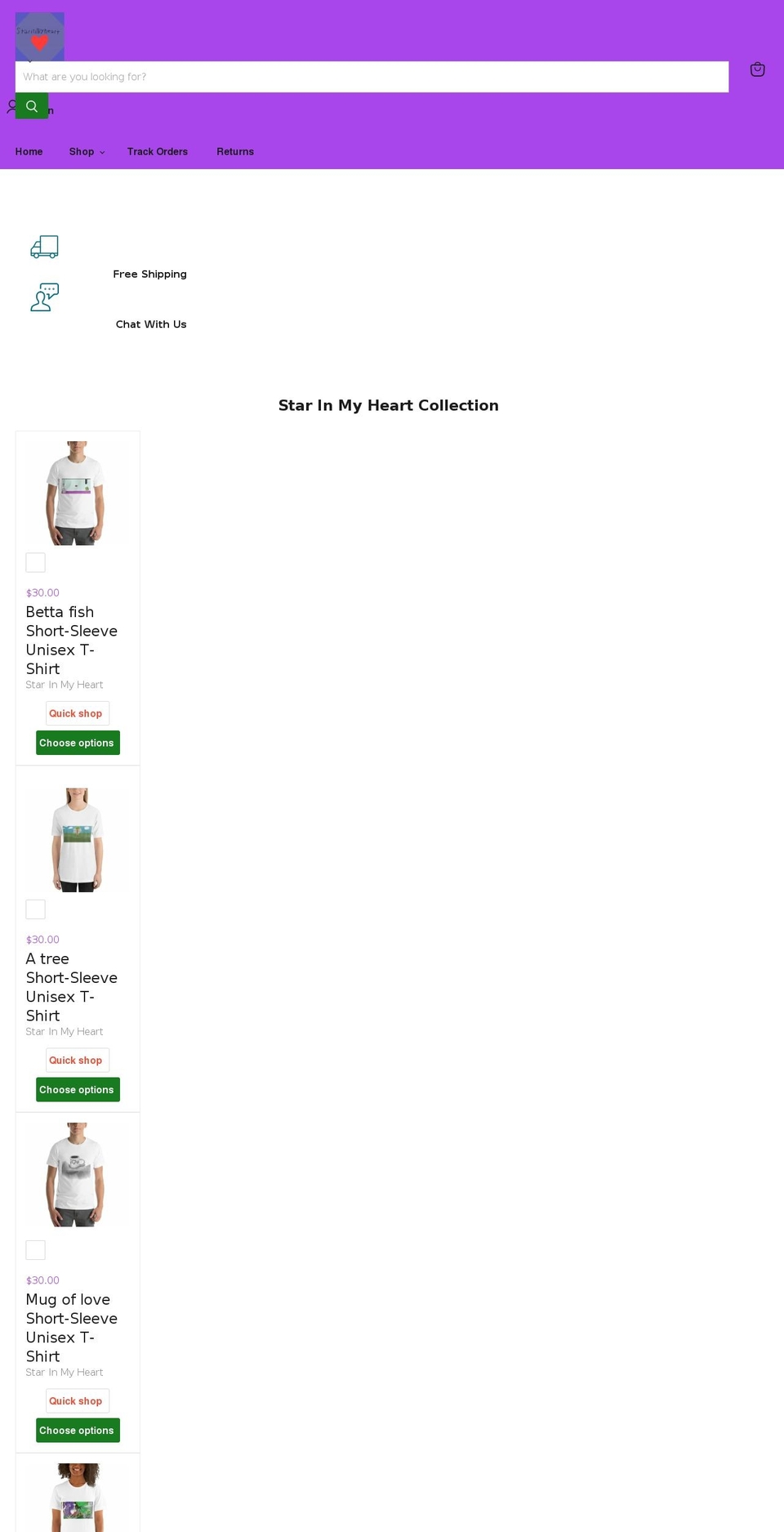 starinmyheart.com shopify website screenshot