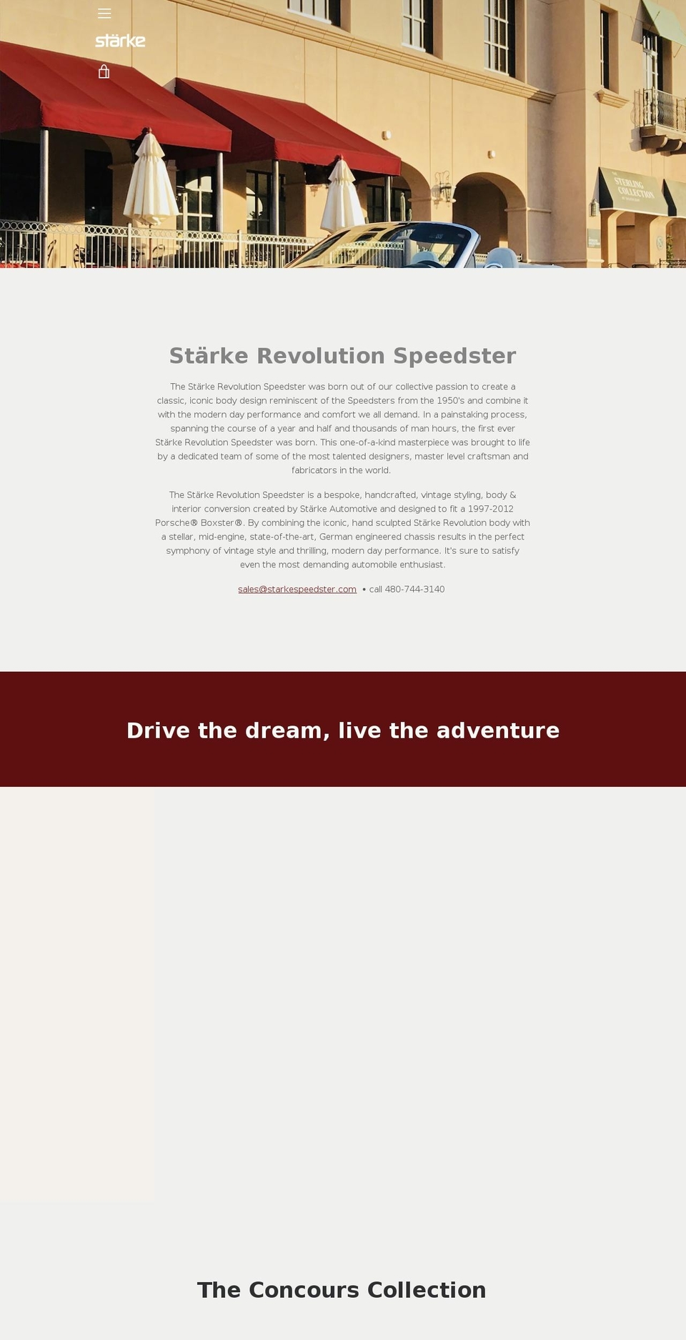 starkespeedster.com shopify website screenshot