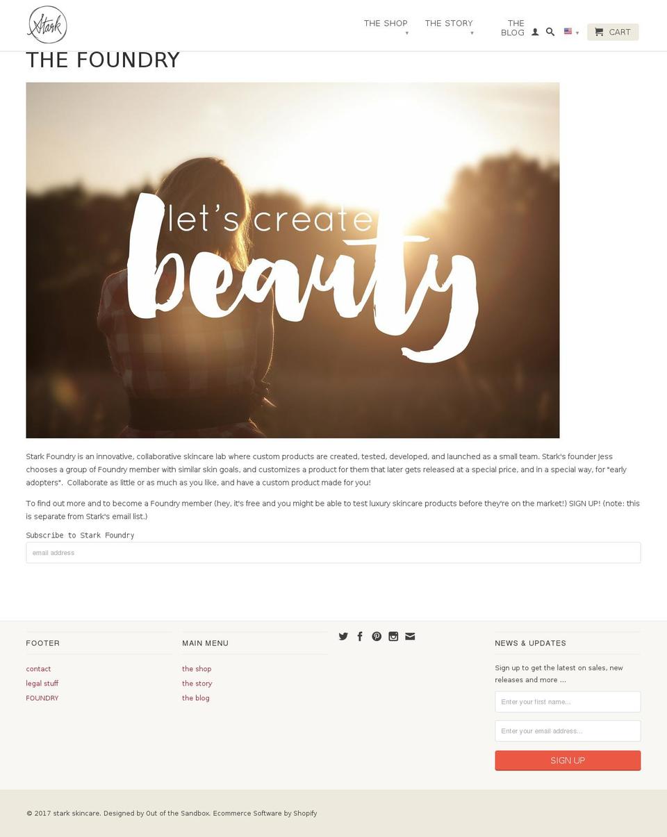 starkfoundry.com shopify website screenshot