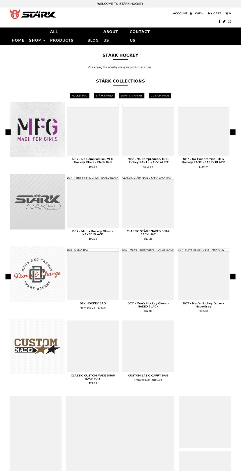 starkhockey.com — Shopify storefront screenshot