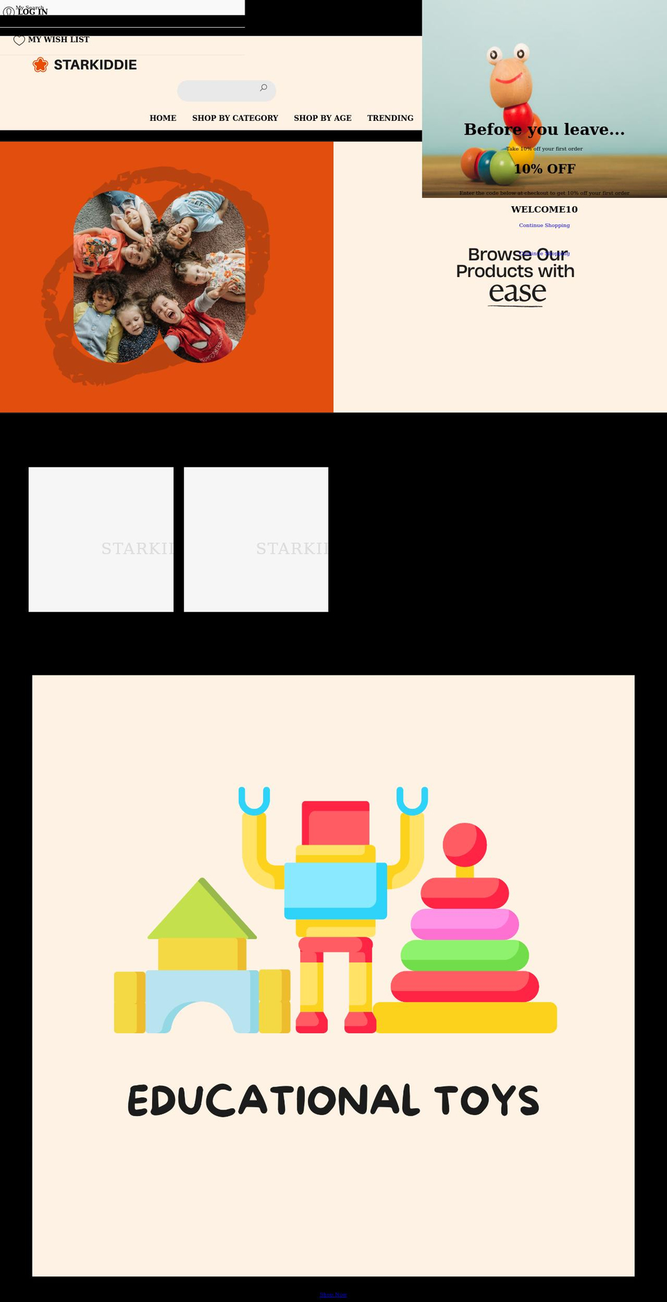 starkiddie.com shopify website screenshot