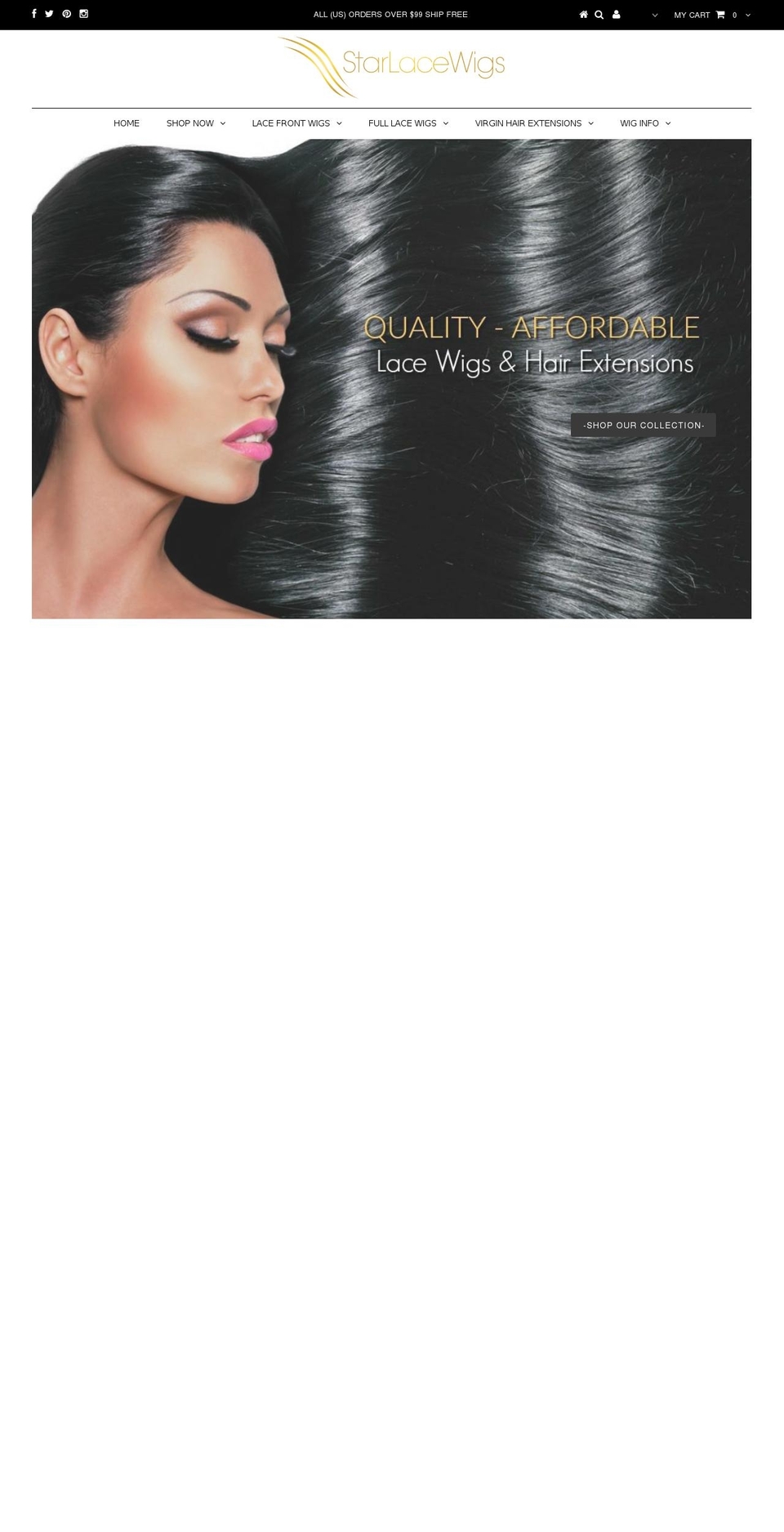 starlacewig.com shopify website screenshot