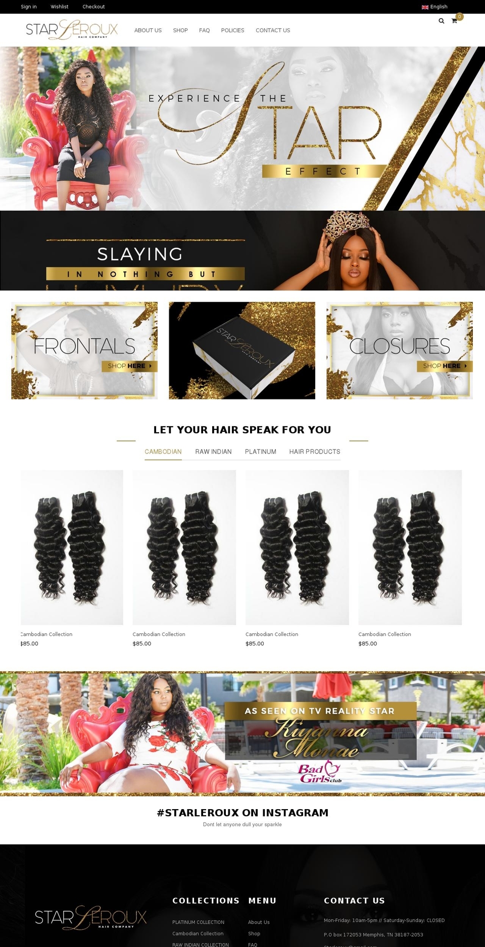 starleroux.com shopify website screenshot