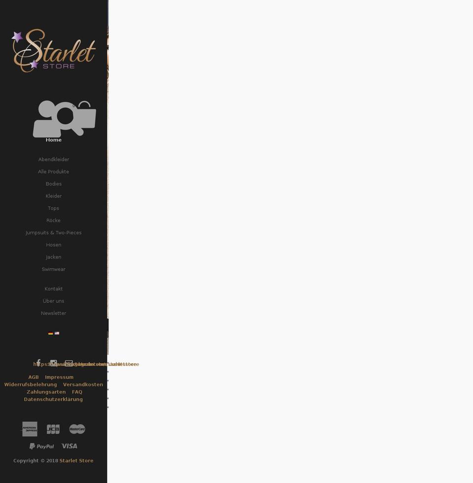 starlet-store.com shopify website screenshot
