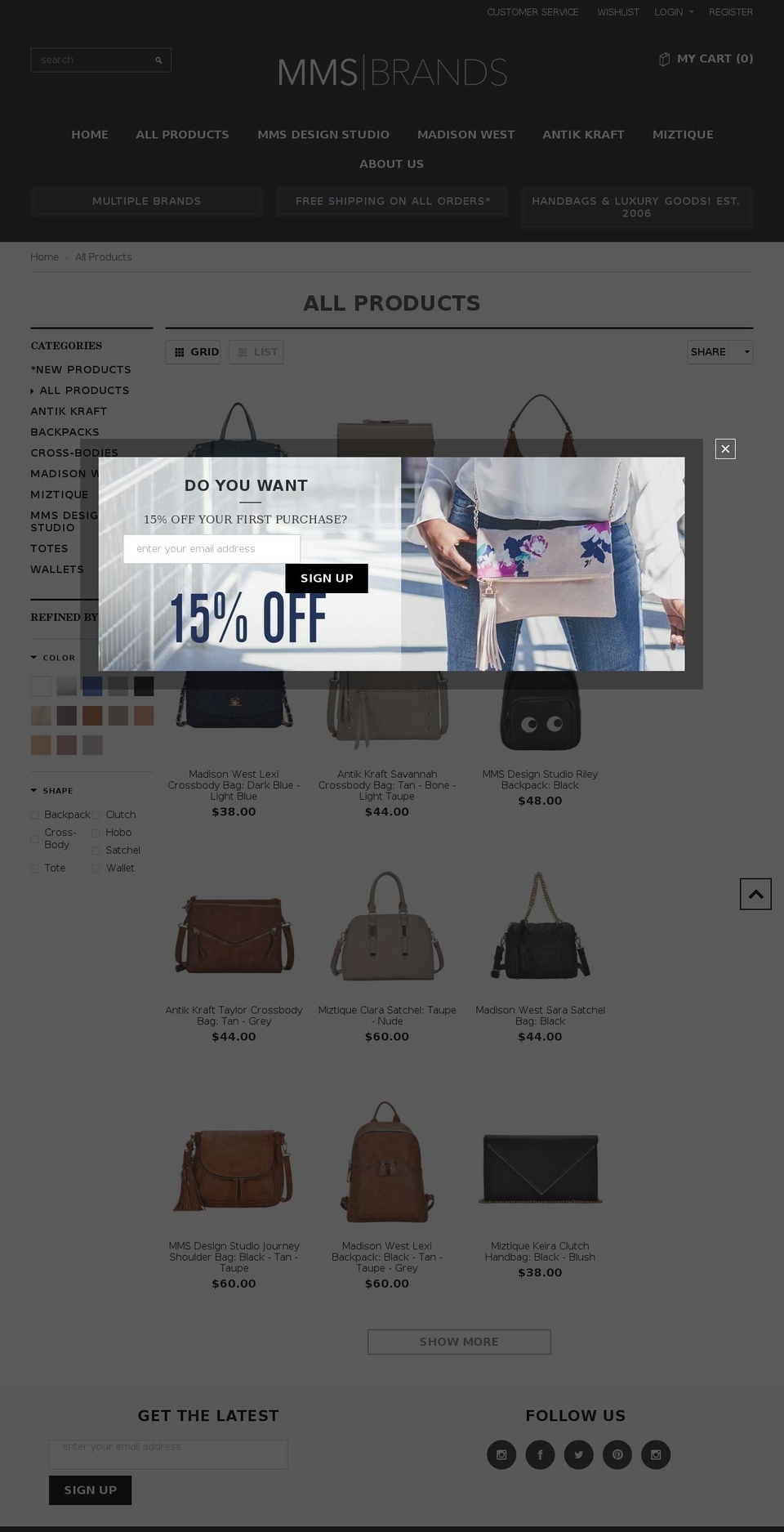 gentleman-1-0-7 Shopify theme site example starletbags.com