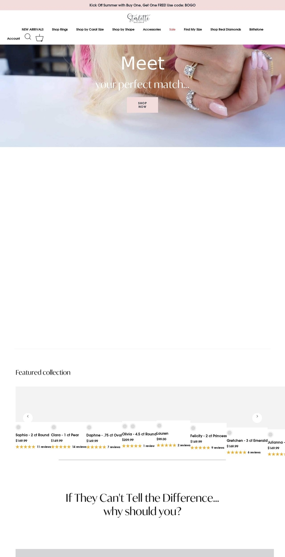 starlettegalleria.com shopify website screenshot