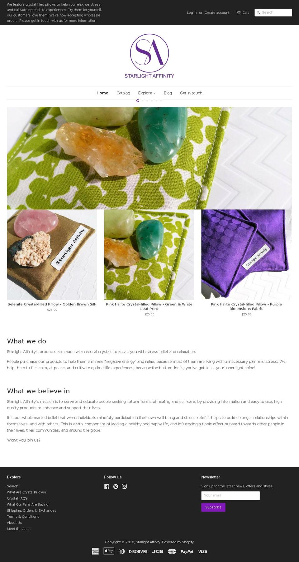 starlightaffinity.com — Shopify storefront screenshot