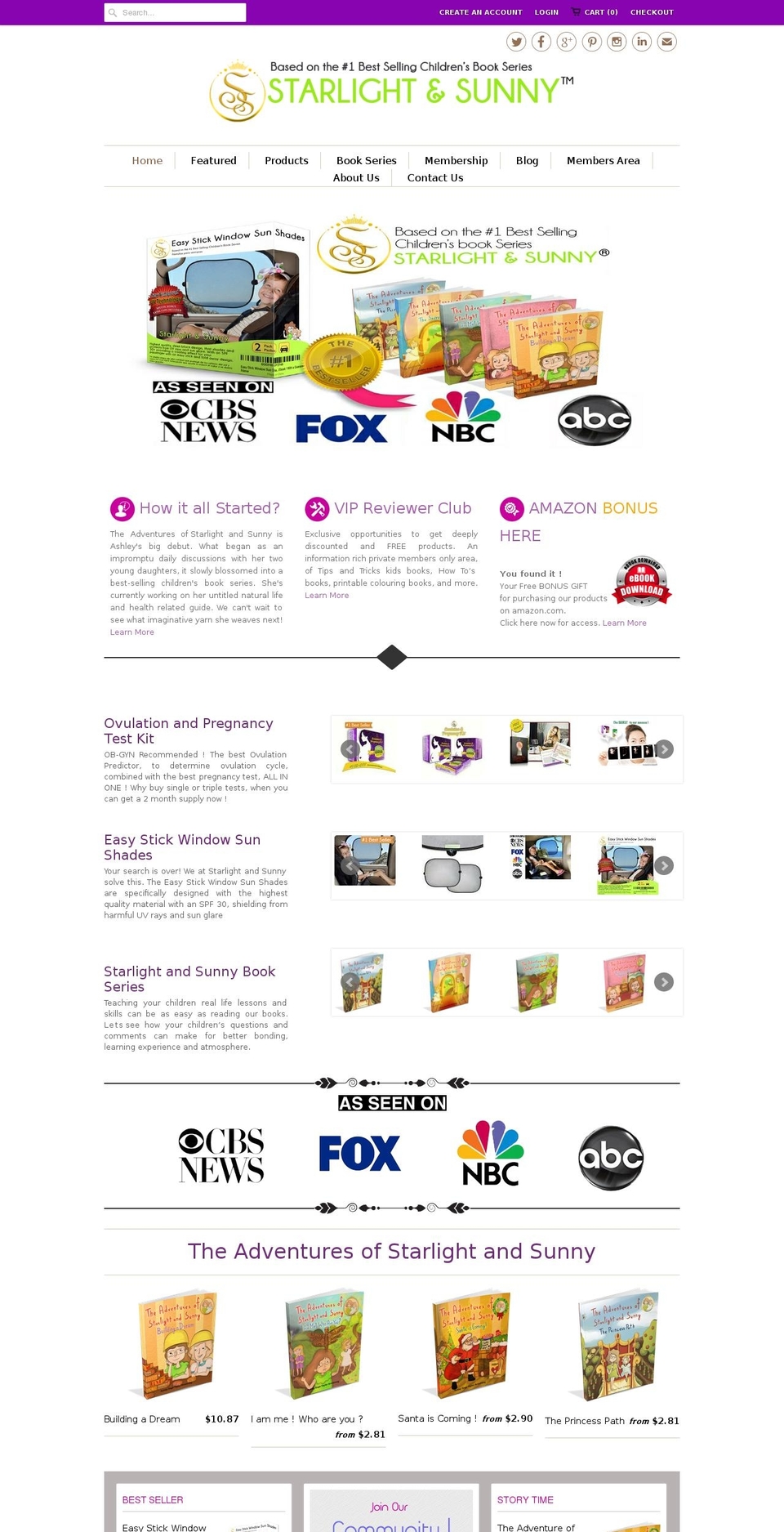 starlightandsunny.com shopify website screenshot