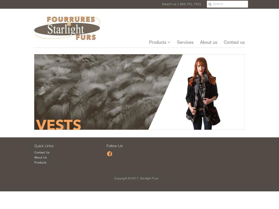 starlightfurs.com shopify website screenshot