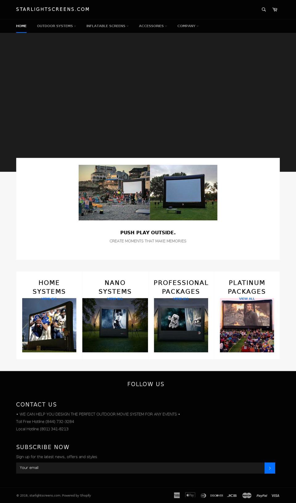 starlightscreens.com — Shopify storefront screenshot