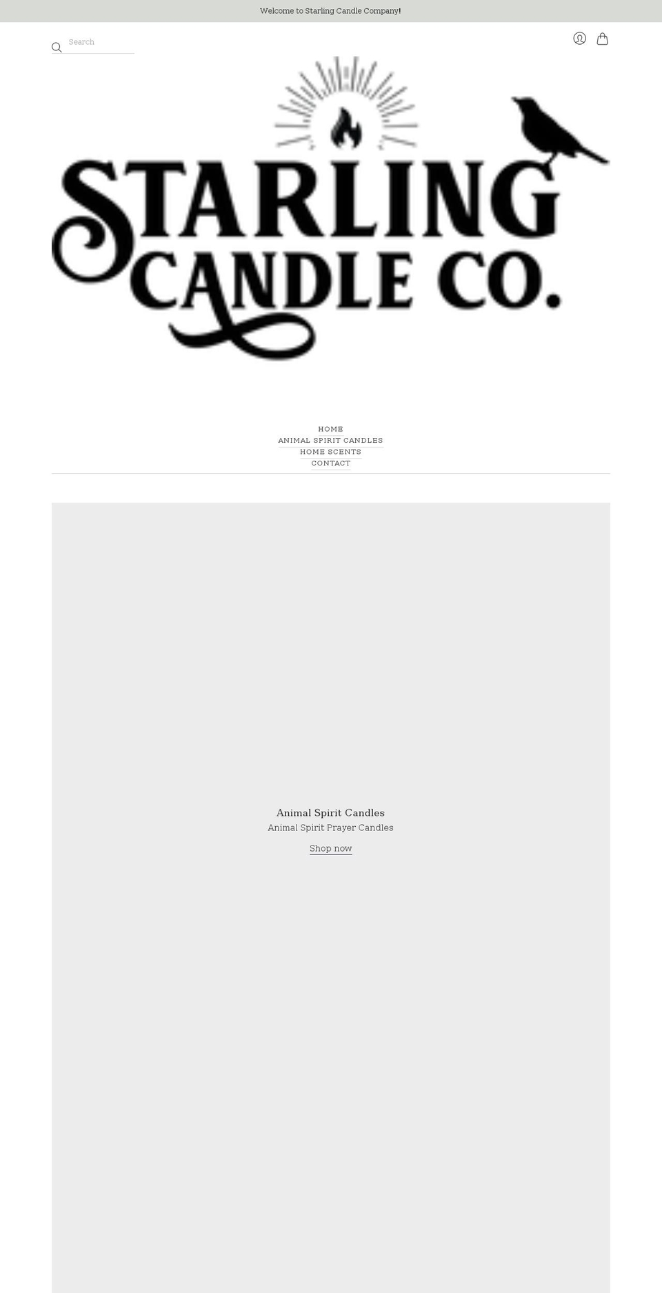 starlingcandlecompany.com shopify website screenshot