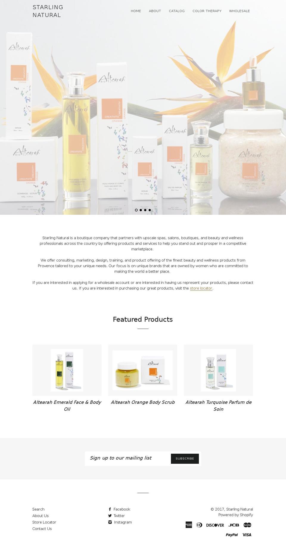 starlingnatural.com shopify website screenshot