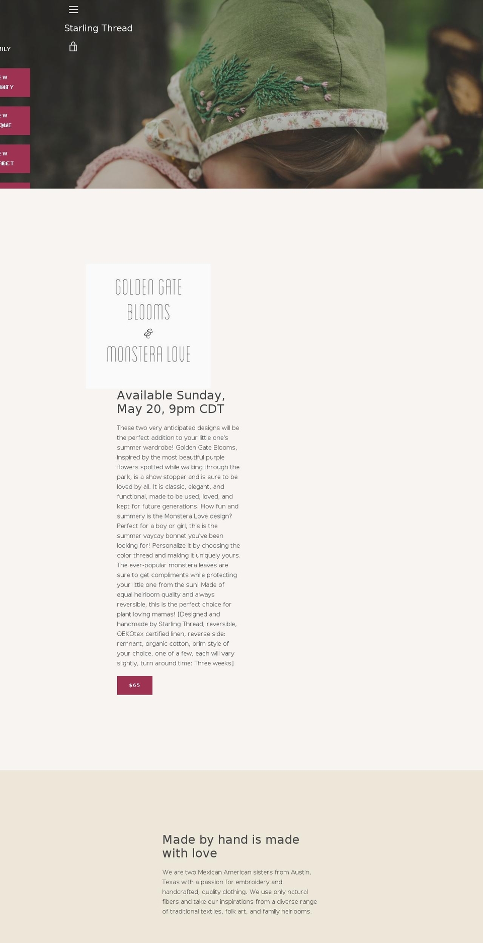 starlingthread.com — Shopify storefront screenshot