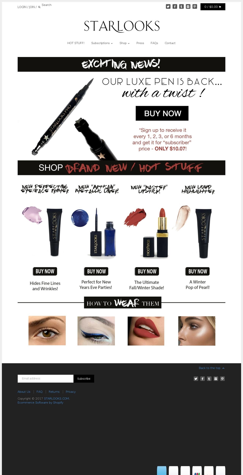 starlooks.com shopify website screenshot