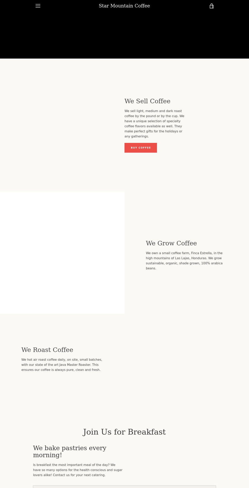 starmountaincoffee.com shopify website screenshot