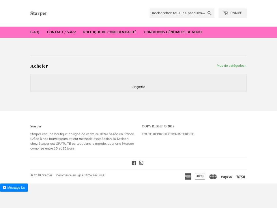 starpersport.com — Shopify storefront screenshot