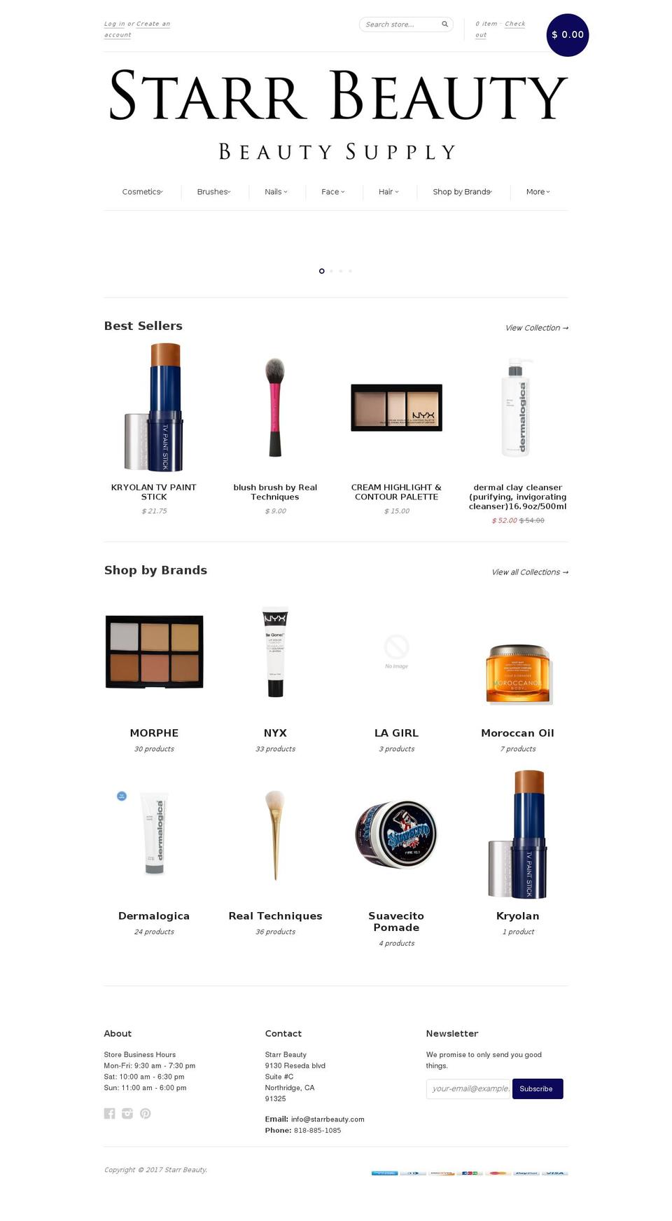 starrbeauty.com shopify website screenshot