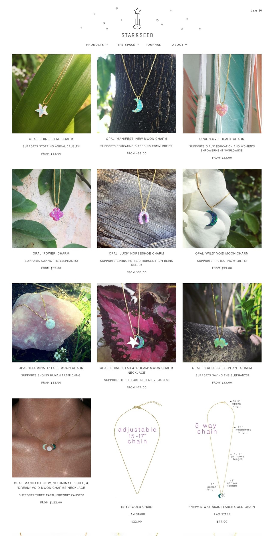 starrcharms.com shopify website screenshot