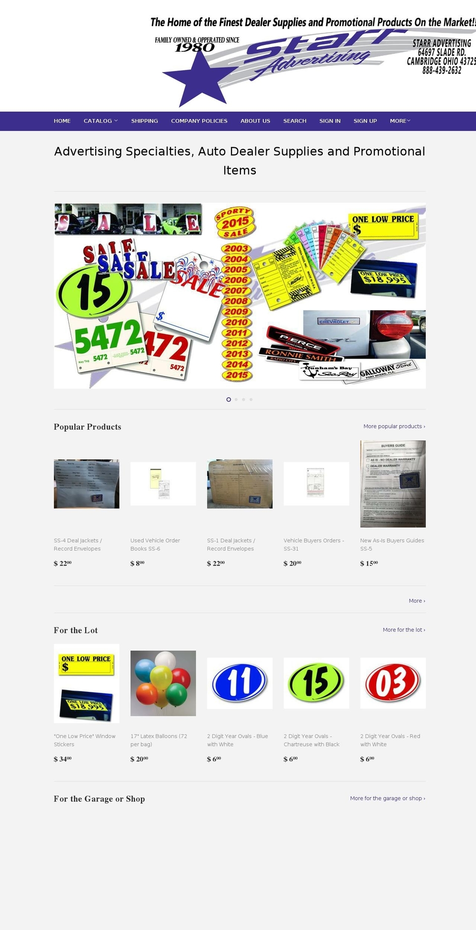 starrdealersupplies.com — Shopify storefront screenshot