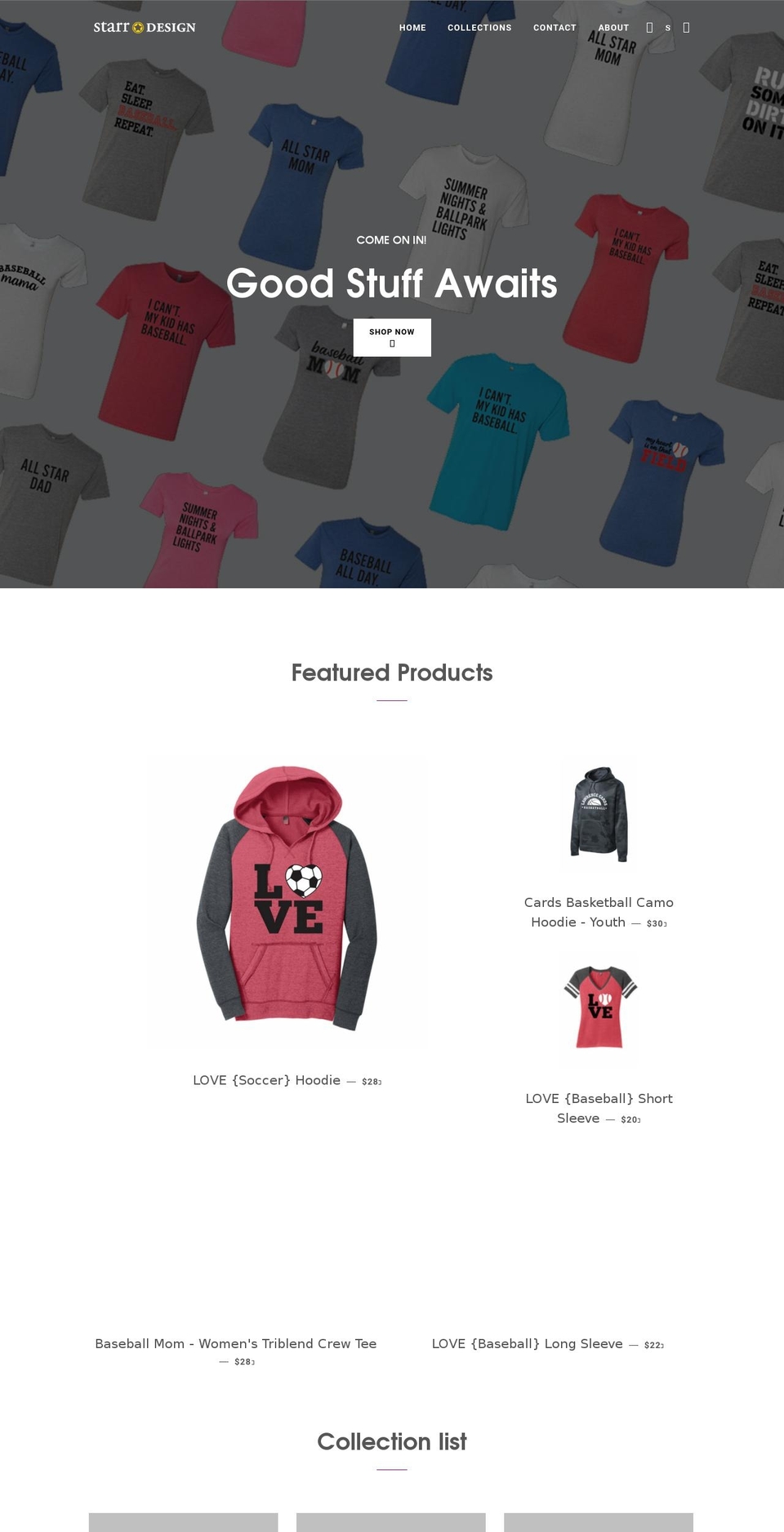 starrdesignshop.com — Shopify storefront screenshot