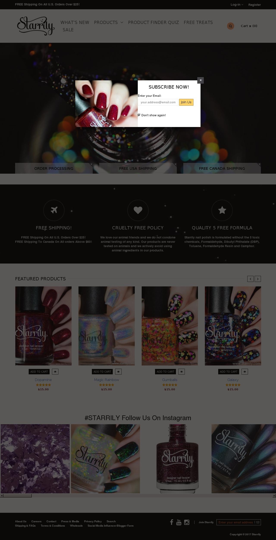 Impact Shopify theme site example starrily.com