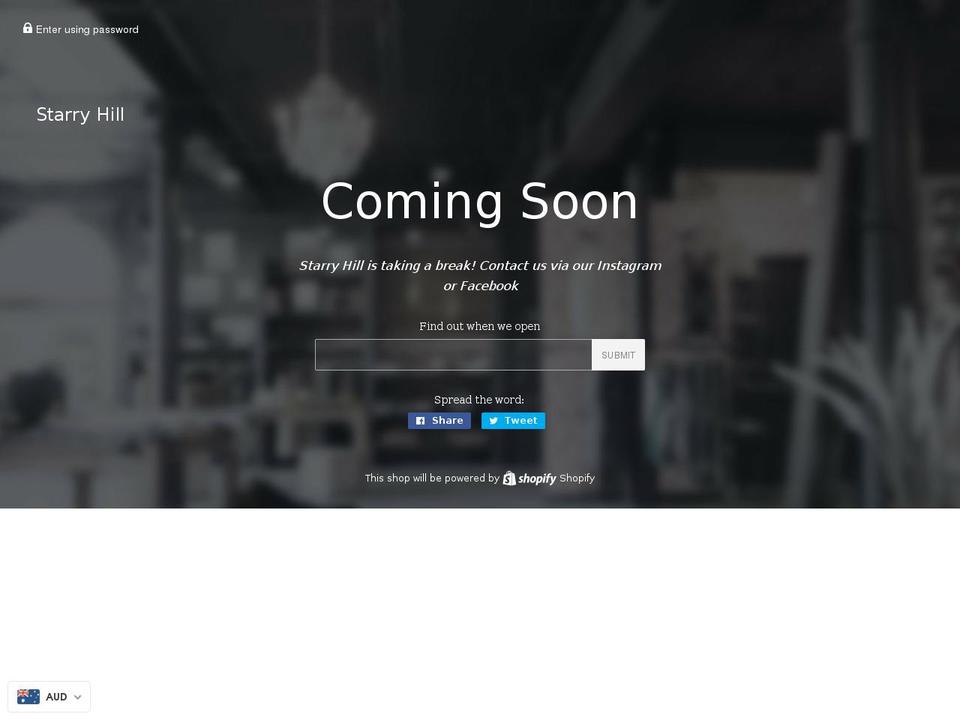 starry-hill.com — Shopify storefront screenshot