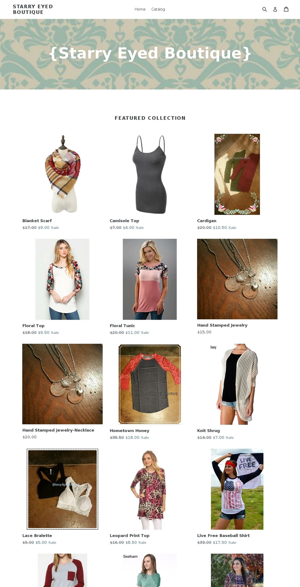 starryeyedboutique.com — Shopify storefront screenshot