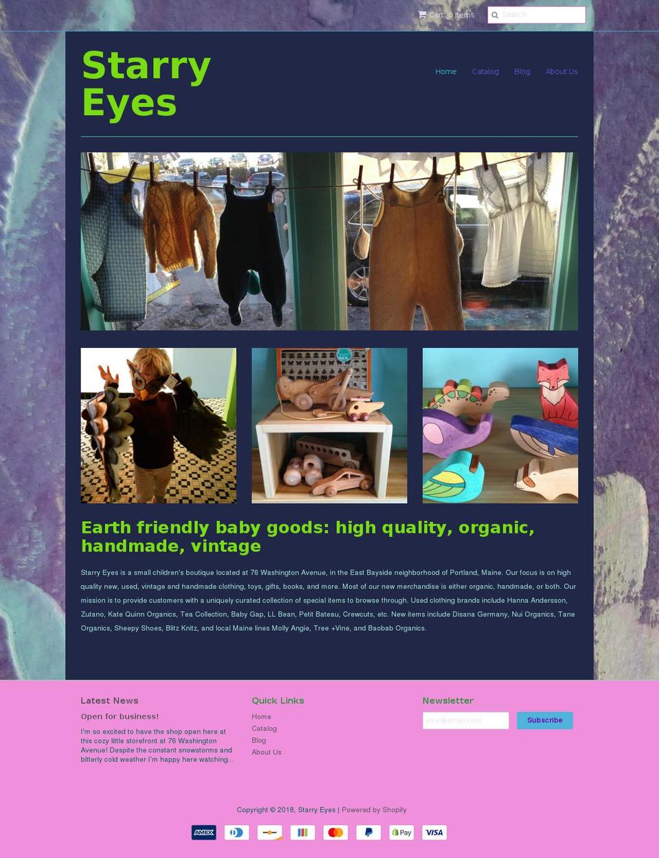 starryeyesmaine.com — Shopify storefront screenshot