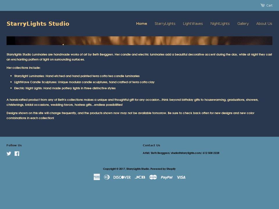 starrylights.com shopify website screenshot